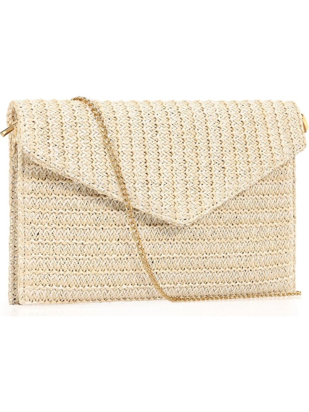 Elegant Summer Woven Straw Clutch Purse, Boho Beach Crossbody Handbag